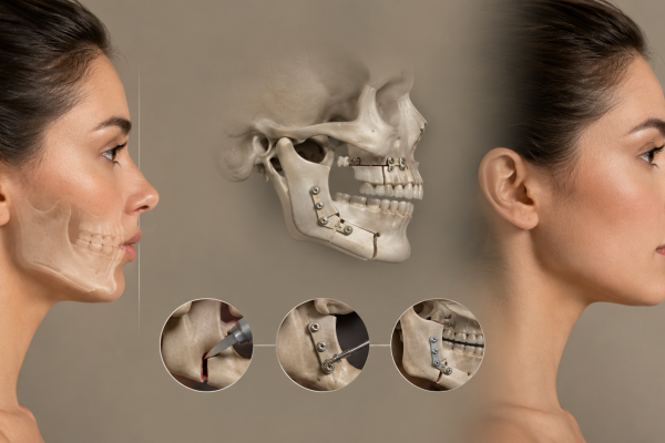 Cirurgiã bucomaxilofacial durante planejamento de cirurgia ortognática